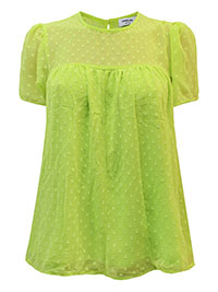 LIME Dobby Boxy Blouse - Plus Size 18 to 28