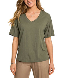 KHAKI Short Sleeve Cotton Jersey Top - Size 10/12 to 26/28 (S to 2XL)