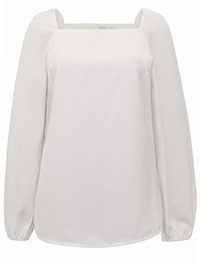 IVORY Square Neck Woven Top - Size 10 to 20