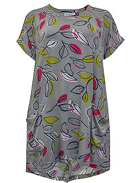 GREY Button Back Jersey Top - Size 8/10 to 16/18 (XS/S to L/XL)