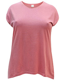 PINK Cotton Blend Rhinestone Tee - Plus Size 20 to 24