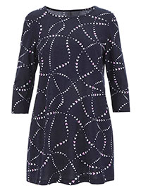 BLACK Heart Print Swing Tunic - Size 10 to 18