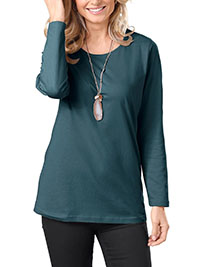 PETROL Pure Cotton Long Sleeve Top - Plus Size 18 to 30