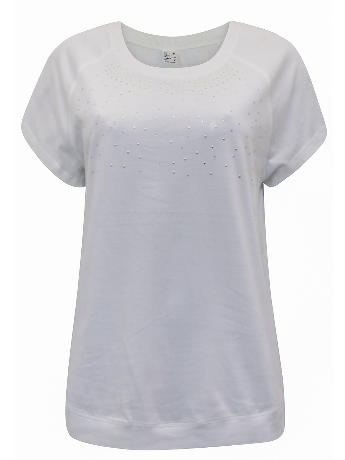 Cotton Rhinestone Detail T-shirt