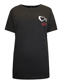 BLACK Pure Cotton Slogan Back Print T-Shirt - Plus Size 14/16 to 18/20 (M to L) BLACK Pure Cotton Slogan Back Print T-Shirt - Plus Size 14/16 to 18/20 (M to L)
