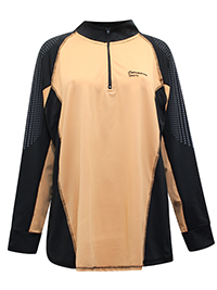 ORANGE BLACK Funnel Neck Half Zip Sports Top - Plus Size 22/24 to 26/28