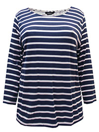 NAVY Mixed Print 3/4 Sleeve Top - Plus Size 22
