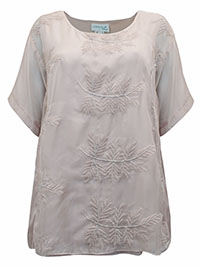 BLUSH Embroidered Sheer Overlay Top - Size 10 to 14