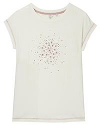 IRREGULAR - FF ROSE-PINK May Jersey Snowflake Pyjama Top - Size 8 to 10