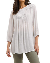 WHITE Lace Detail Blouse - Plus Size 16 to 26