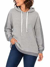 MoP GREY Pure Cotton Textured Hoodie - Size 8 to 20 (XS to 3XL)