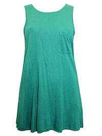 MoP GREEN Tie Back Pocket Jersey Vest Top - 8 to 14 (XS to L)