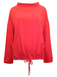 WS RED Pure Cotton Hepburn Tie Hem Pocket Top - Size 8 to 22