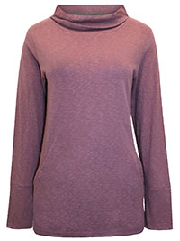 WS PURPLE Pure Cotton Roll Neck Top - Size 10 to 12