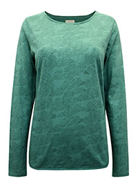 WS GREEN Pure Cotton Printed Long Sleeve Top - Size 10 to 12