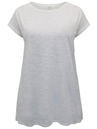 FF WHITE Pure Cotton Turn Up Short Sleeve T-Shirt - Size 10 to 12