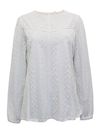 FF WHITE Jessie Broderie Top - Size 8 to 16