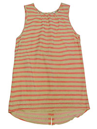 FF CORAL Striped Button Back Top - Size 10 to 14