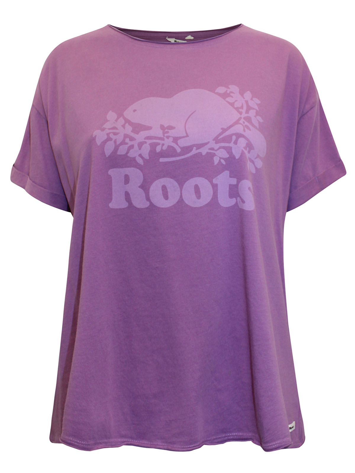 PURPLE Pure Cotton Turn-Up Sleeve Logo T-Shirt - Size 8 to 20/22 (XS to XXL)
