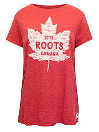 RED Pure Cotton Canadian Maple Leaf T-Shirt - Size 6 to 16/18 (XXS to XL)