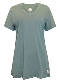 SAGE Pure Cotton Short Sleeve Plain V-Neck T-Shirt - Size 8 to 16/18 (XS to XL)