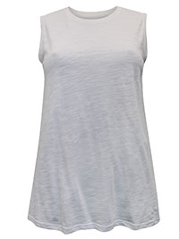 WHITE Pure Cotton Scoop Neck Vest Top - Size 8 to 14 (XS to L)