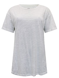 WHITE Pure Cotton Curved Hem Top - Size 10 to 16/18 (S to XL)