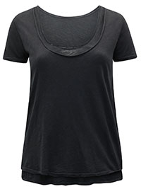 FP CHARCOAL Phoebe Relaxed Fit Double Layer T-Shirt - Plus Size 16 to 24