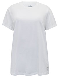 WHITE Pure Cotton Short Sleeve Plain Crew Neck T-Shirt - Size 10 to 20/22 (S to XXL)