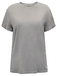 GREY Pure Cotton Short Sleeve Plain Crew Neck T-Shirt - Size 12 to 20/22 (M to XXL)