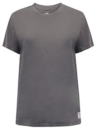 CHARCOAL Pure Cotton Short Sleeve Plain Crew Neck T-Shirt - Size 12 to 20/22 (M to XXL)