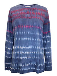 NAVY Pure Cotton Tie Dye Long Sleeve Top - Size 12 to 20/22 (M to 2X)