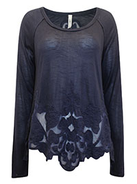 FP NAVY That's Amore Scallop Hem Embroidered Top - Size 4/6 to 12/14 (XS to M)