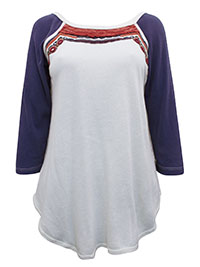 FP IVORY Pure Cotton Mirror Embellished Ritu Tee - Size 4/6 to 12/14 (XS to M)