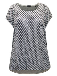 MoP WHITE Printed Front Jersey Back Top - Size 6 to 16 (XXS to XL)