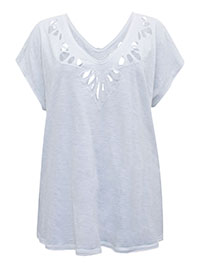 FP WHITE Pure Cotton Cutwork Detail Slouchy Top - Size 4/6 to 16/18 (XS to L)
