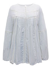 IVORY Pintuck & Lace Blouson Sleeve Blouse - Size 8 to 12 IVORY Pintuck & Lace Blouson Sleeve Blouse - Size 8 to 12