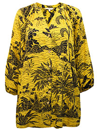 YELLOW Oversized Button Through Blouse - Size 8 to 20