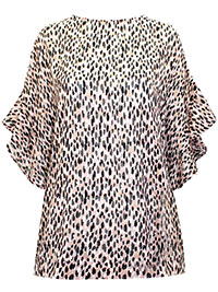 PINK Animal Print Angel Sleeve Top - Plus Size 16 to 26