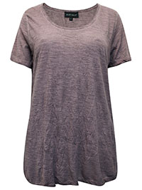 PLUM Short Sleeve Crinkle Top - Size 12 to 18 (S to XL)