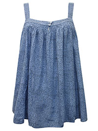 BLUE Printed Swing Cami Top - Size 8 to 20