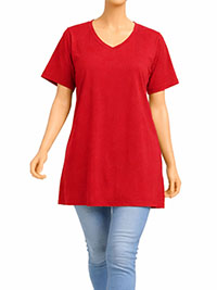 ULLAP RED Basic V-Neck Relaxed Fit Short Sleeve Tee - Plus Size 16/18