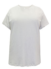 BEIGE Pure Cotton Round Neck Short Sleeve Top - Plus Size 18/20 to 22/24 (XL to XXL)