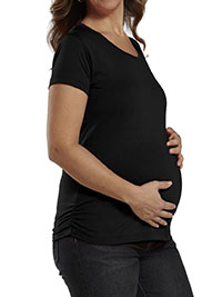 BLACK Pure Cotton Fine Jersey Maternity T-Shirt - Size 10/12 to 18/20 (L to 2XL)