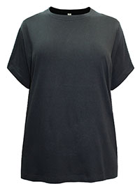 BLACK Pure Cotton Short Sleeve Crew Neck T-Shirt - Plus Size 18/20 (2XL)