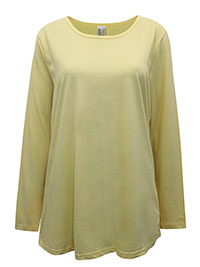 YELLOW Pure Cotton Long Sleeve Top - Plus Size 18 to 26