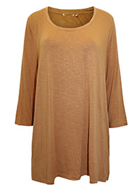 TOFFEE Pure Cotton Twisted Neckline 3/4 Sleeve Top - Size 6/8 to 24 (S to 2X)