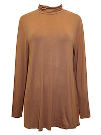 CINNAMON Long Sleeve Turtle Neck Top - Size 6/8 to 24 (S to 2X)