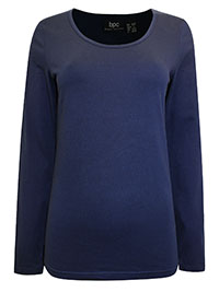 NAVY Long Sleeve Cotton Jersey T-Shirt - Size 10/12 to 18/20 (S to L)