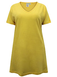 ULLAP YELLOW V-Neck Cotton Knit Tee - Size 12/14 to 16/18